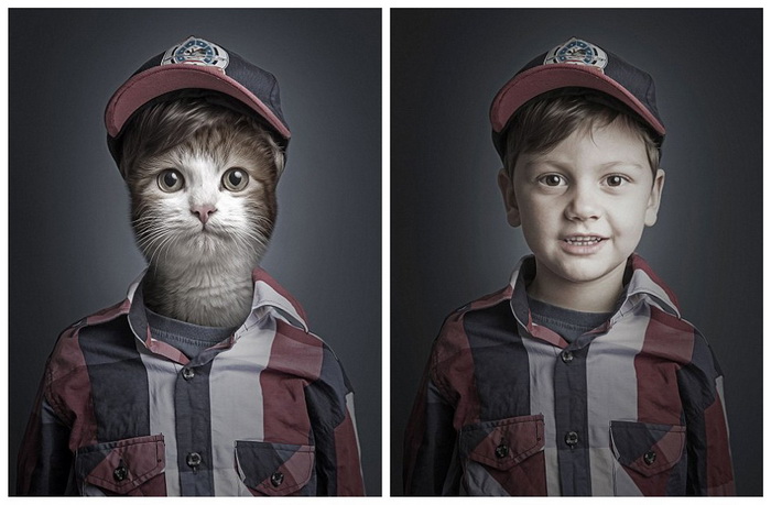 Des humains au visage de chat…