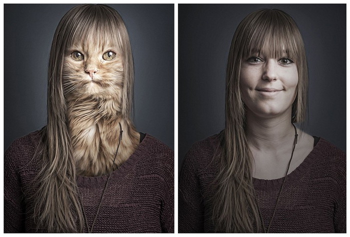 Des humains au visage de chat…