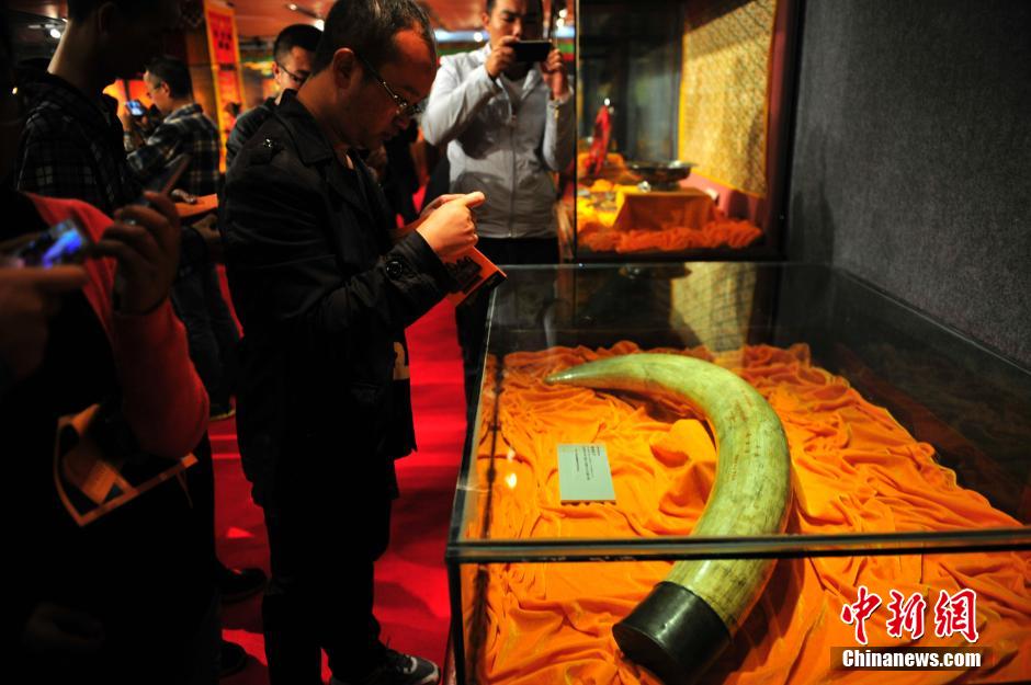 Exposition des présents offerts par les les dala? lamas et panchen lamas