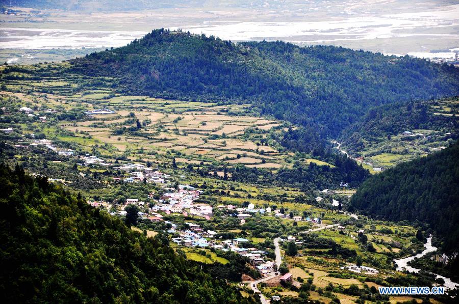 Paysages pittoresques dans le district de Linzhi au Tibet
