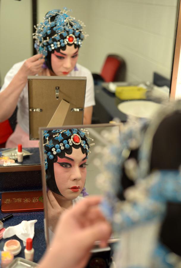 Un r?le travesti dans l’opéra de Beijing