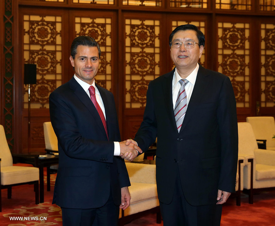 Rencontre entre le plus haut législateur chinois et le président mexicain