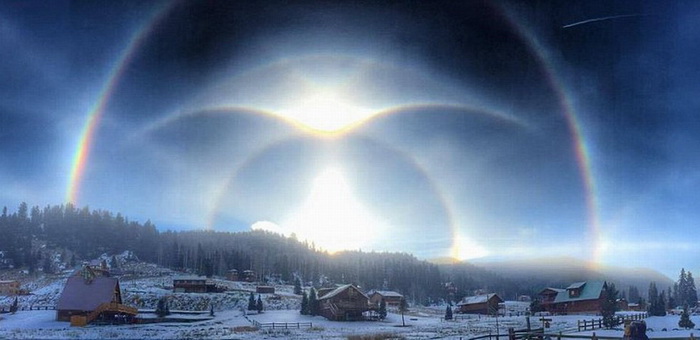 Spectaculaire halo de glace au Nouveau Mexique
