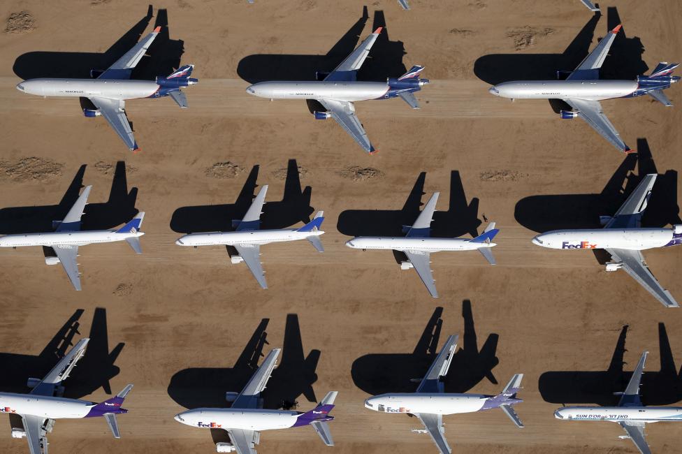 Un cimetière d'avions en plein désert