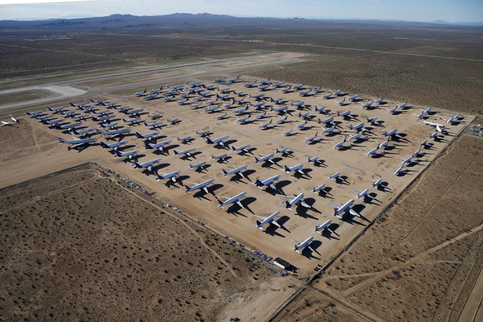 Un cimetière d'avions en plein désert