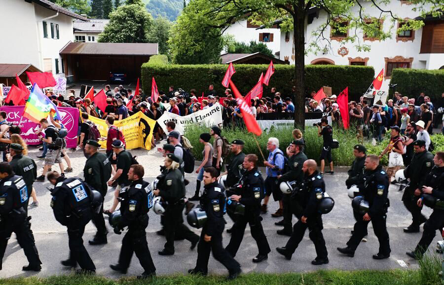 Marches de protestation à l'occasion du Sommet du G7 en Allemagne