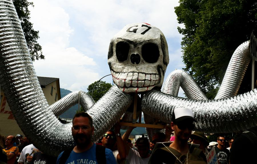 Marches de protestation à l'occasion du Sommet du G7 en Allemagne