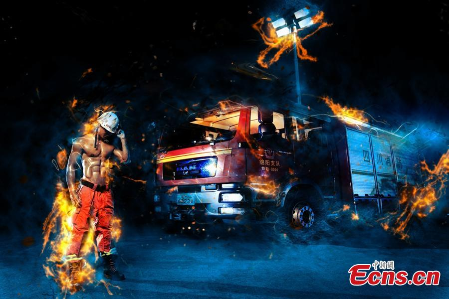 Des pompiers du Sichuan lancent des posters de style hollywoodien