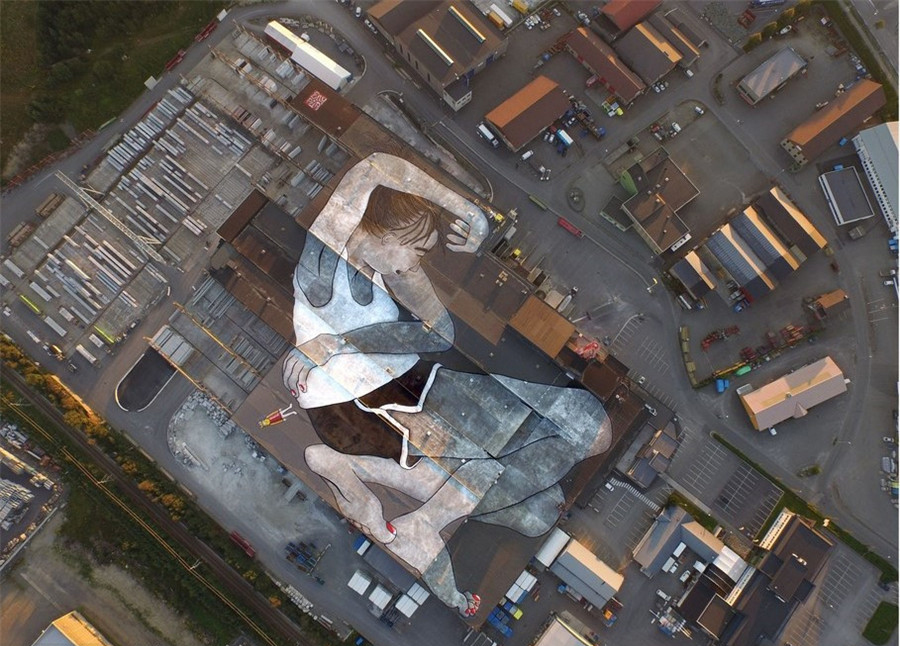 Norvège : deux Fran?ais créent la plus grande peinture murale