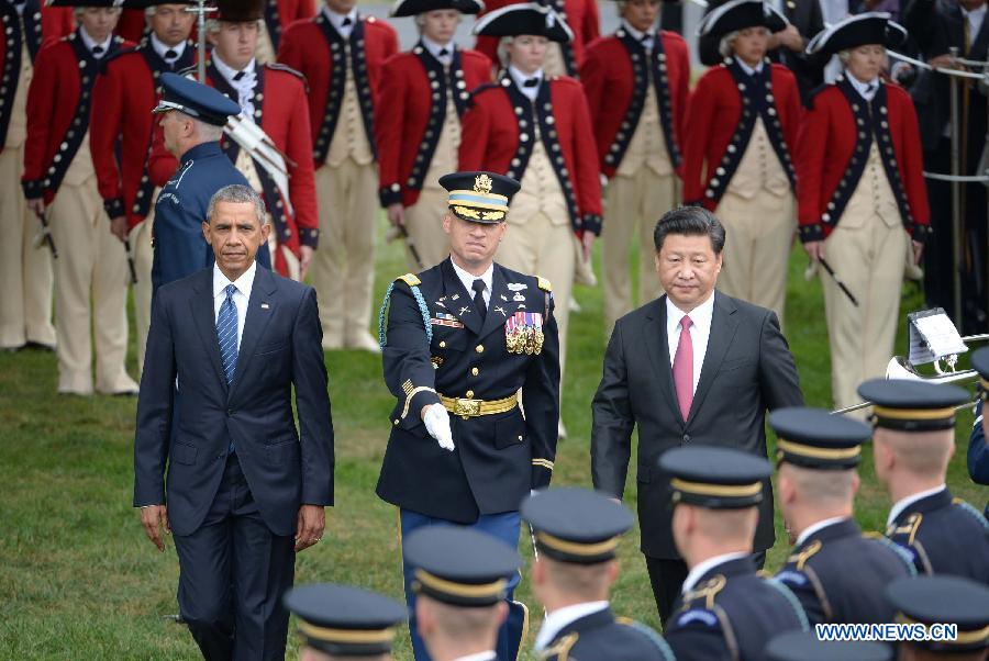 Début des entretiens entre MM. Xi et Obama à la Maison Blanche