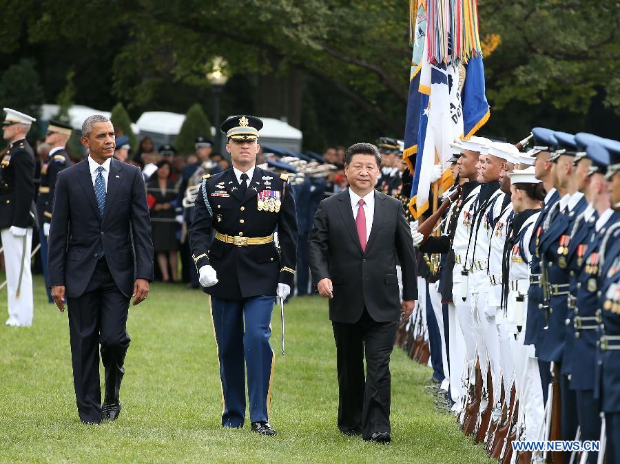 Début des entretiens entre MM. Xi et Obama à la Maison Blanche