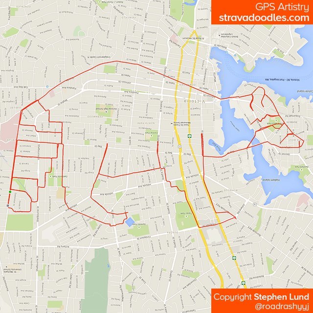 Quelle imagination ! Un artiste canadien utilise ses parcours par GPS pour créer des dessins