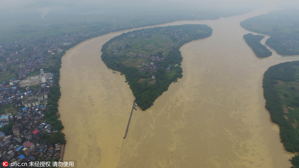 Inondations mena?antes dans le sud de la Chine