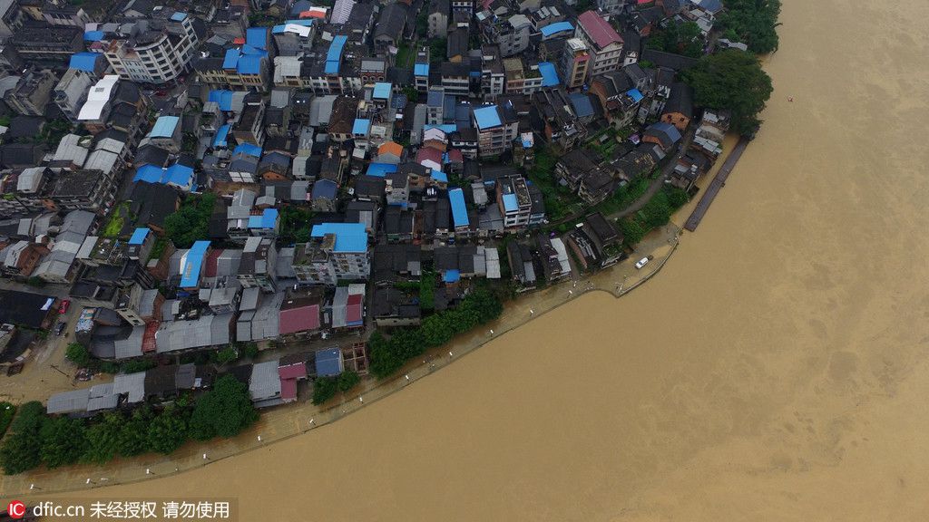 Inondations mena?antes dans le sud de la Chine