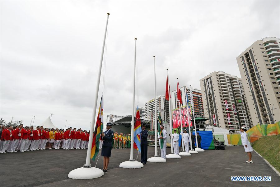 La délégation chinoise organise une cérémonie de lever du drapeau à Rio