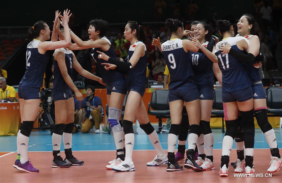 JO 2016 : l'équipe chinoise de volley-ball féminin va en finale
