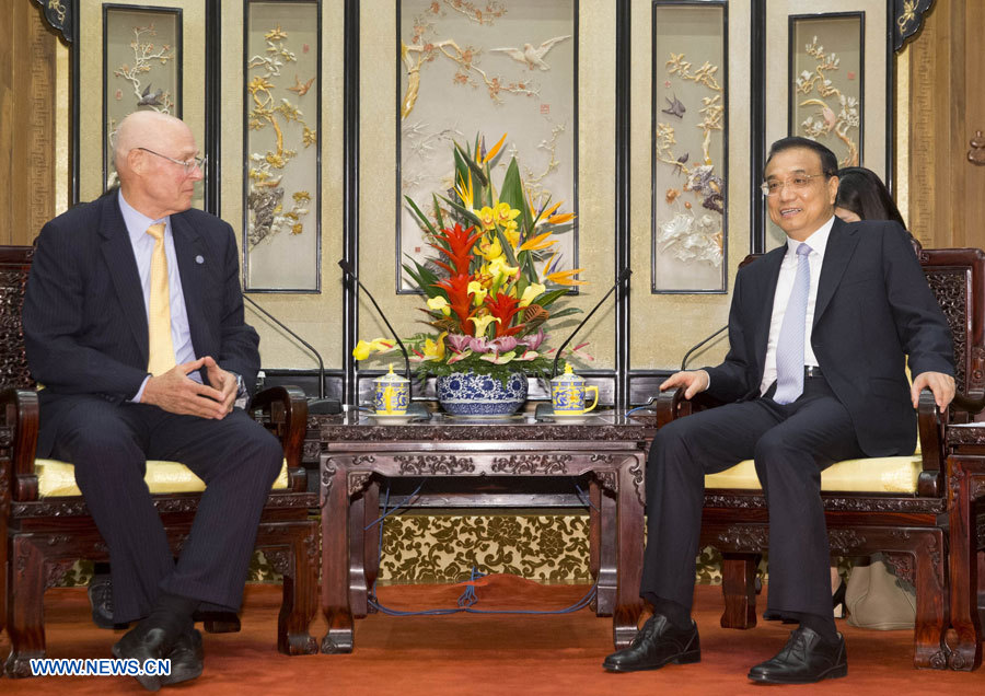 Li Keqiang souhaite une conclusion au plus t?t des négociations sino-américaines sur le traité d'investissement