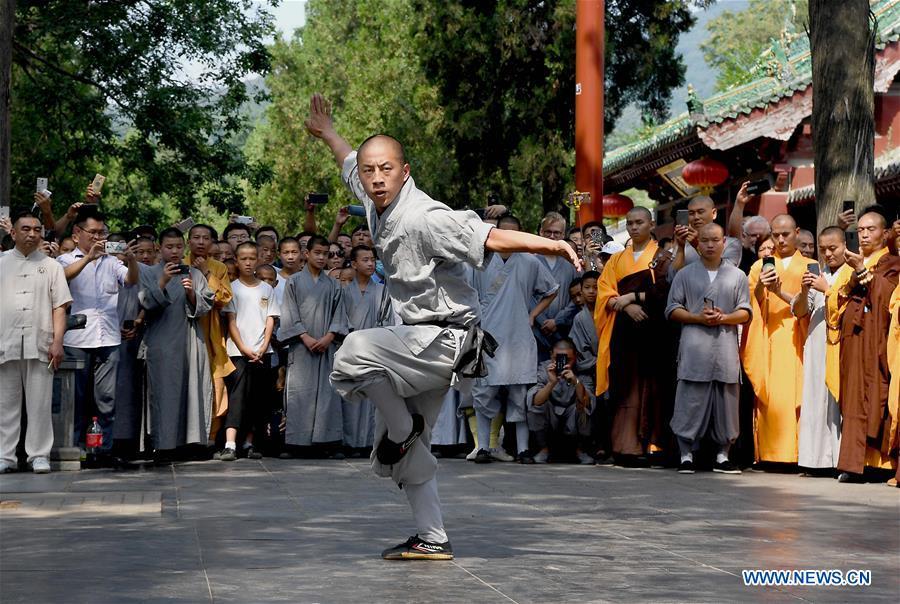 La pratique des arts martiaux au Temple de Shaolin