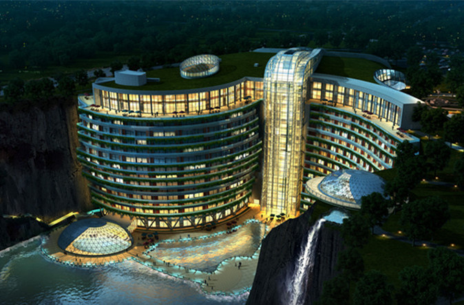 à Shanghai, construction d'un h?tel dans une ancienne carrière