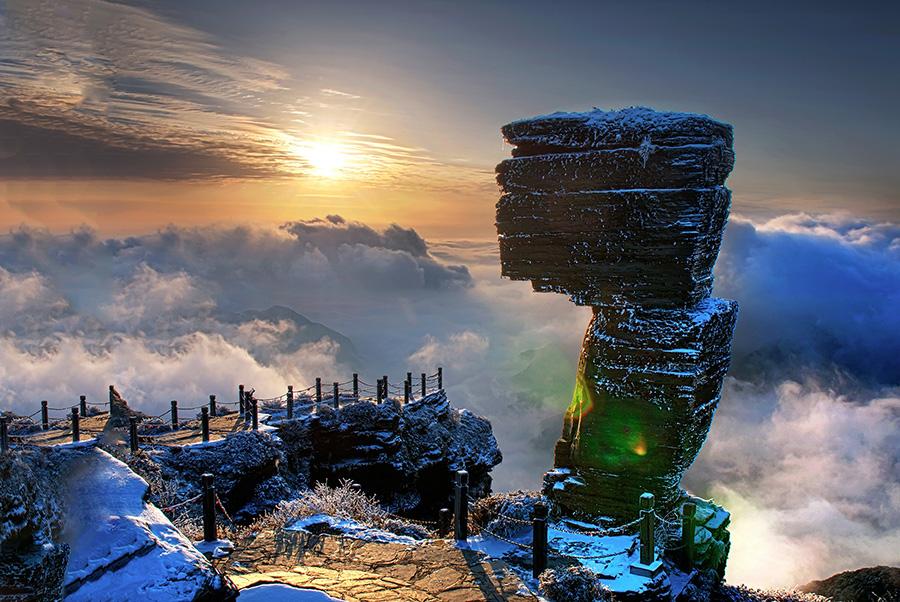 Les magnifiques paysages de neige et de givre du Guizhou