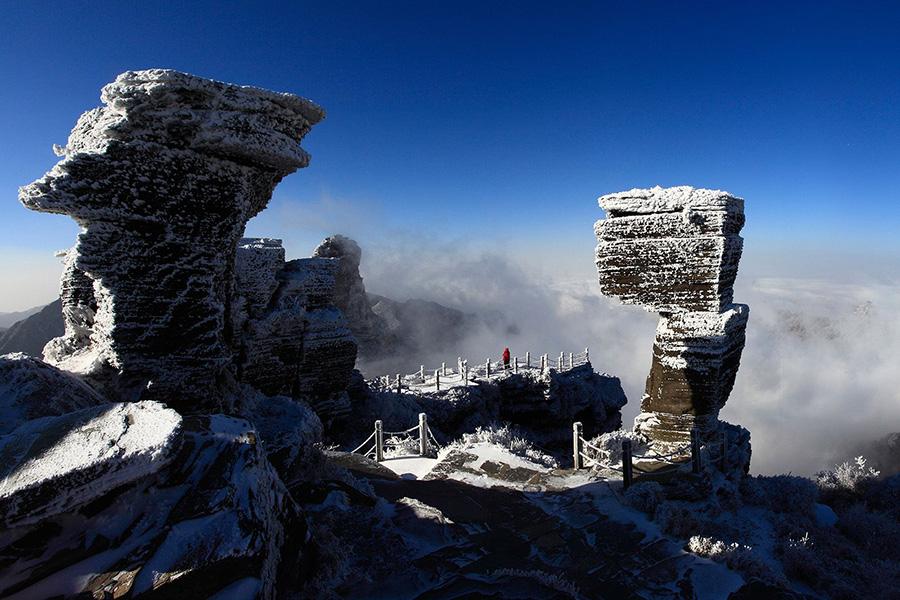 Les magnifiques paysages de neige et de givre du Guizhou