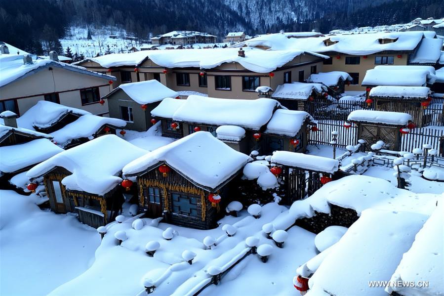 Chine : paysage enneigé à Mudanjiang