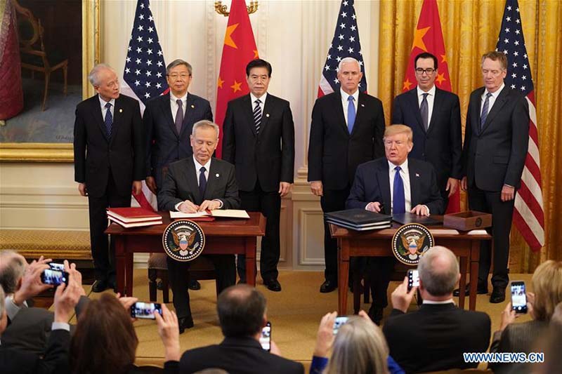 La Chine et les Etats-Unis signent l'accord commercial de phase un