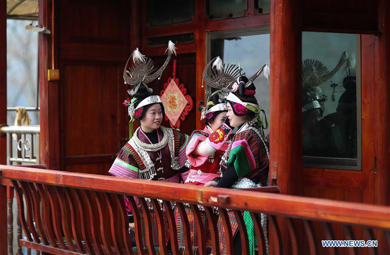 Guizhou : des villageois assistent à la célébration annuelle du lusheng dans le comté de Danzhai 