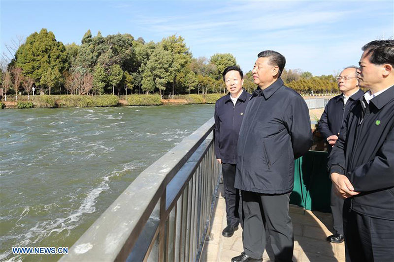 Xi Jinping inspecte la zone humide écologique du lac Dianchi