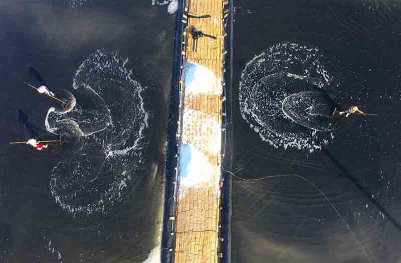 Vue aérienne des salines de Putian, dans la province du Fujian