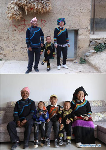 Des villageois déplacés quittent la pauvreté au sommet de la falaise