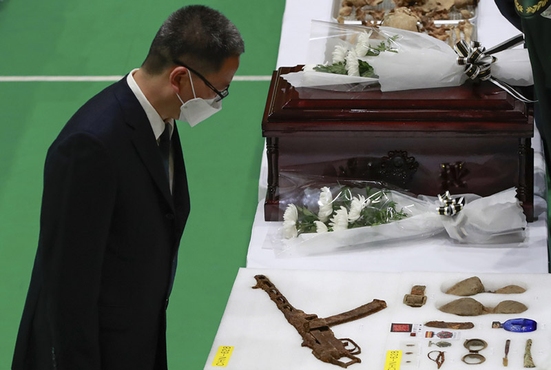 La République de Corée a rendu les restes de 117 soldats chinois de l'Armée populaire volontaire 