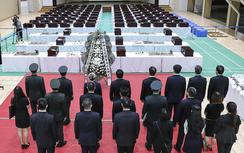 La République de Corée a rendu les restes de 117 soldats chinois de l'Armée populaire volontaire 