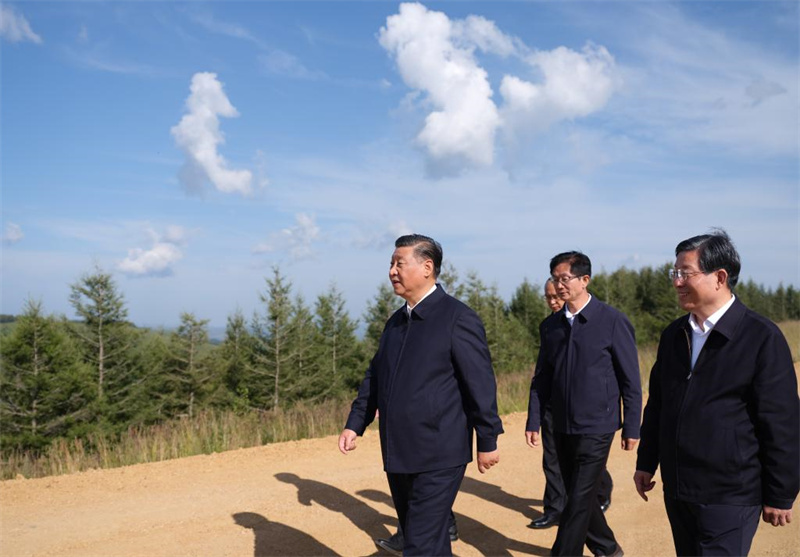 Xi Jinping en inspection dans une ferme forestière de la province du Hebei