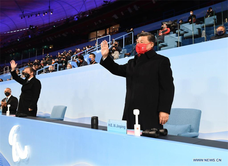 Le président chinois Xi Jinping assiste à la cérémonie de cl?ture des Jeux paralympiques d'hiver de Beijing