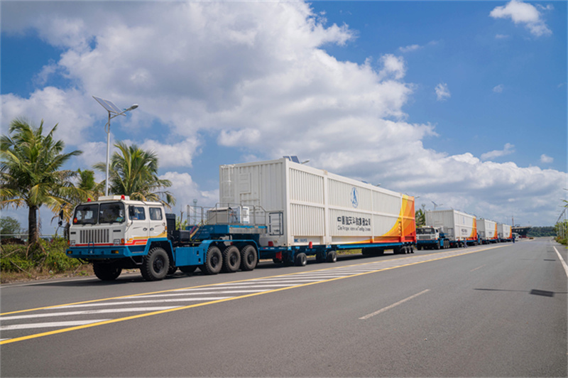 Arrivée sur le site de lancement de la fusée de la mission chinoise de Tianzhou-4