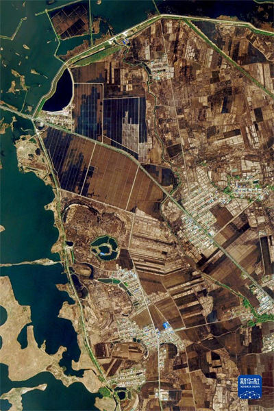 Les beaux paysages agricoles de la province du Jilin vus de l'espace