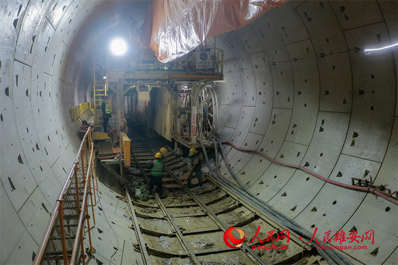 A la découverte du chantier de construction souterrain de la ligne express entre la Nouvelle zone de Xiong'an et l'aéroport international de Beijing-Daxing (ligne R1)
