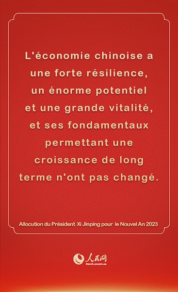 Les points saillants de l'allocution du président Xi Jinping pour le Nouvel An 2023