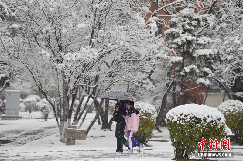 Jilin : les premières neiges de l'automne sont tombées sur Changchun