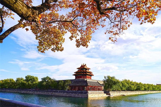 Photo montrant une tour d'angle de la Cité Interdite à Beijing. (Song Jiaru / Pic.people.com.cn)