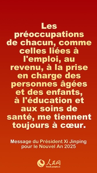 Les points saillants du message du président Xi Jinping pour le Nouvel An 2025