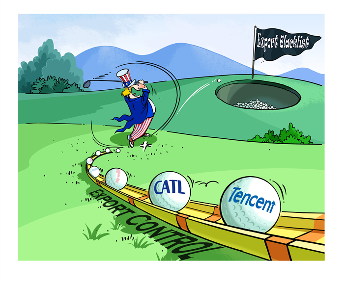 Commentaire illustré de l'inclusion de plusieurs entreprises chinoises sur des listes discriminatoires aux états-Unis : ? dans le trou ?