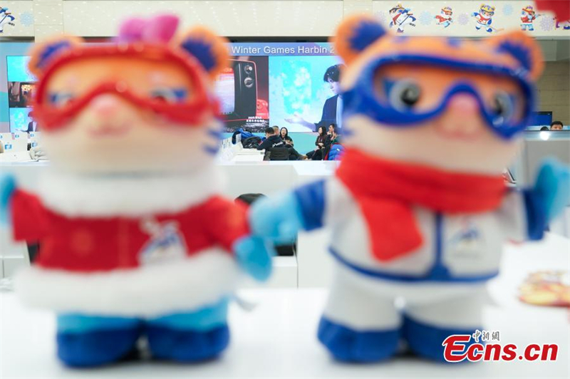 Heilongjiang : un aper?u du centre des médias principal des 9es Jeux asiatiques d'hiver à Harbin