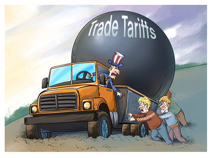 Commentaire illustré de l'utilisation arbitraire par les états-Unis du ? baton des droits de douane ? : ? une augmentation du fardeau ?