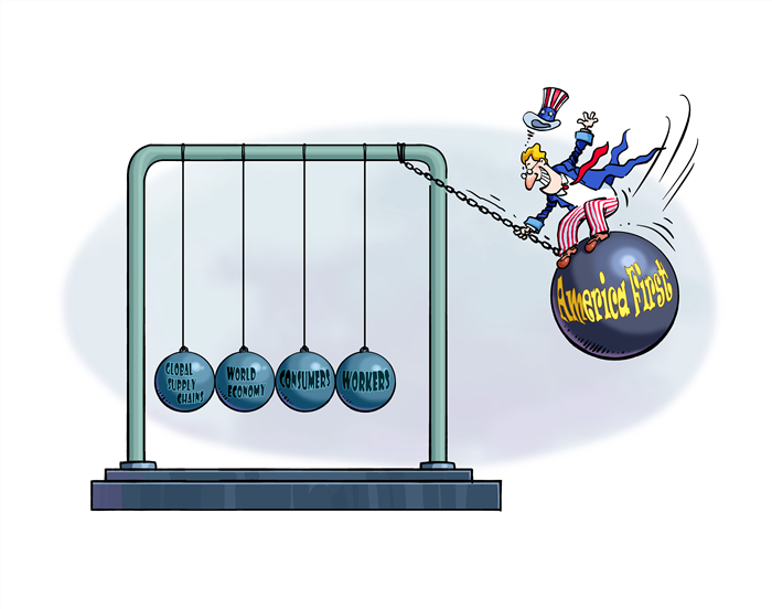 Commentaire illustré de l'utilisation du ? baton des droits de douane ? par les états-Unis : ? une destruction du calme ?