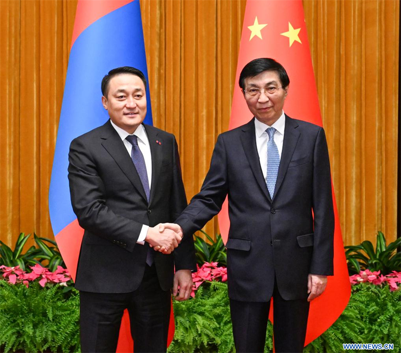 Le plus haut conseiller politique chinois rencontre le président du Grand Khoural d'Etat de Mongolie