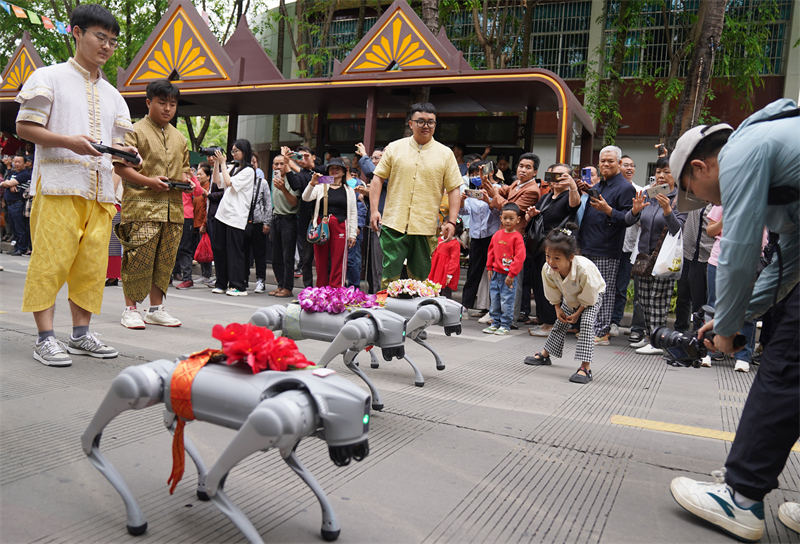 Yunnan : les célébrations du Festival de l'aspersion d'eau de l'ethnie Dai à Jinghong
