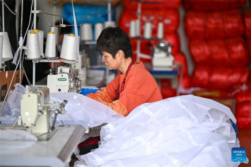 Anhui : un aper?u de l'industrie des robes de mariée à Dingji