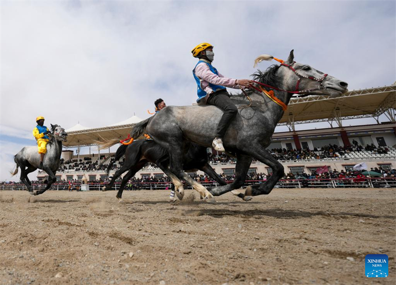 Xizang : des courses de chevaux organisées dans le comté de Damxung